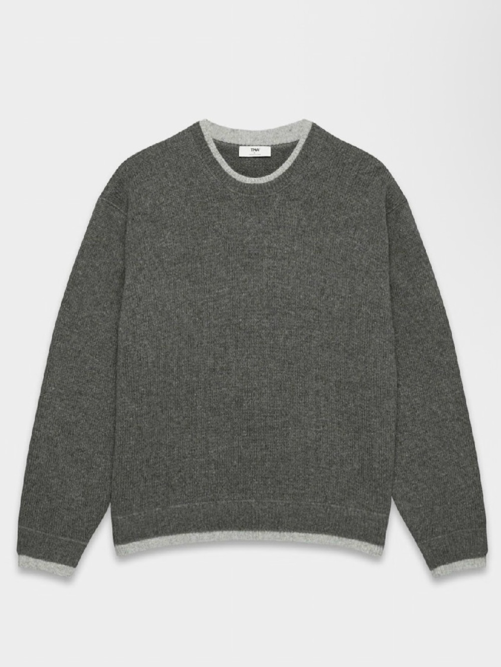 Aritzia Dark Gray Crewneck Sweater with Light Gray Trim